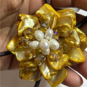 Yellow Floral Shell bracelet